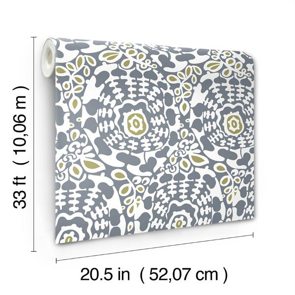 A Street Prints Divine Slate Abstract Medallion Wallpaper