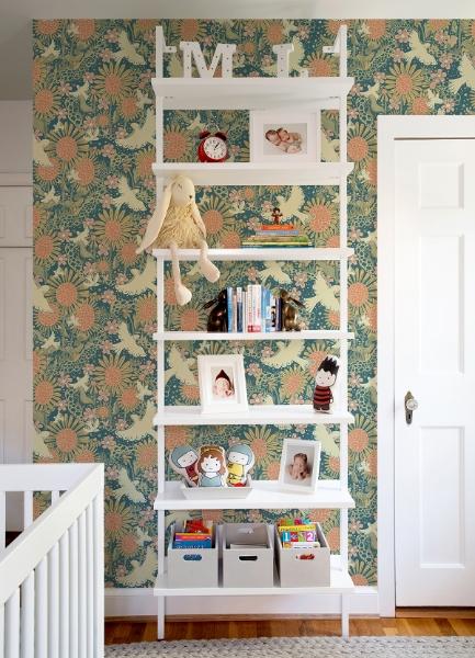 A Street Prints Drömma Teal Songbirds And Sunflowers Wallpaper