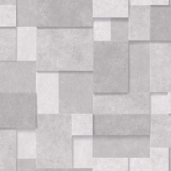 a street prints Duchamp Silver Metallic Squares Wallpaper
