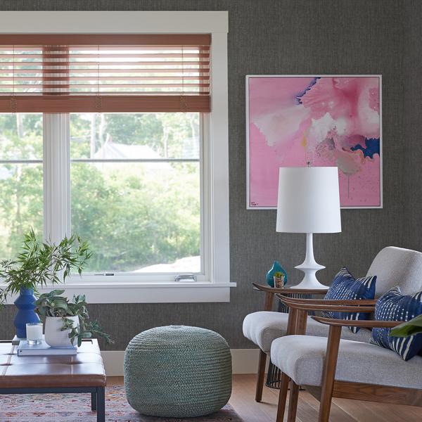 A Street Prints Dunstan Black Basketweave Wallpaper