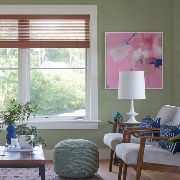 A Street Prints Dunstan Green Basketweave Wallpaper