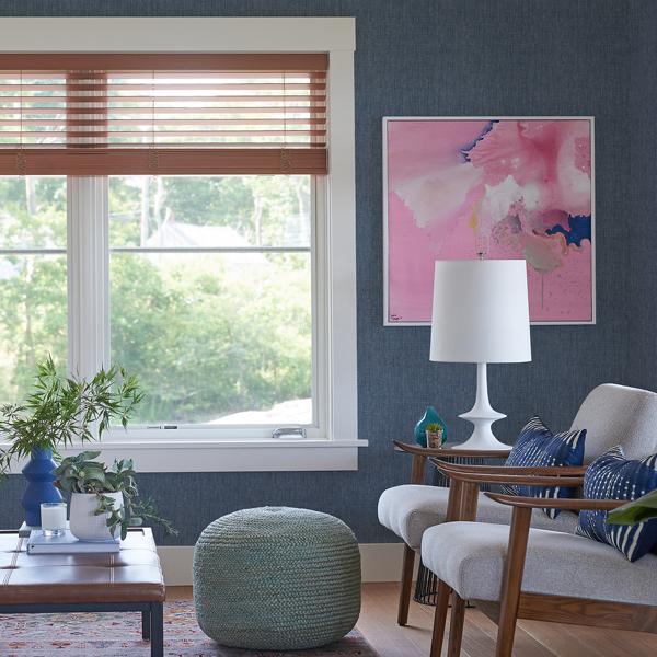 A Street Prints Dunstan Indigo Basketweave Wallpaper