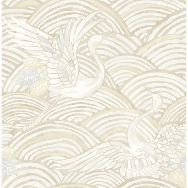 a street prints Egret Neutral Tidal Dance Wallpaper