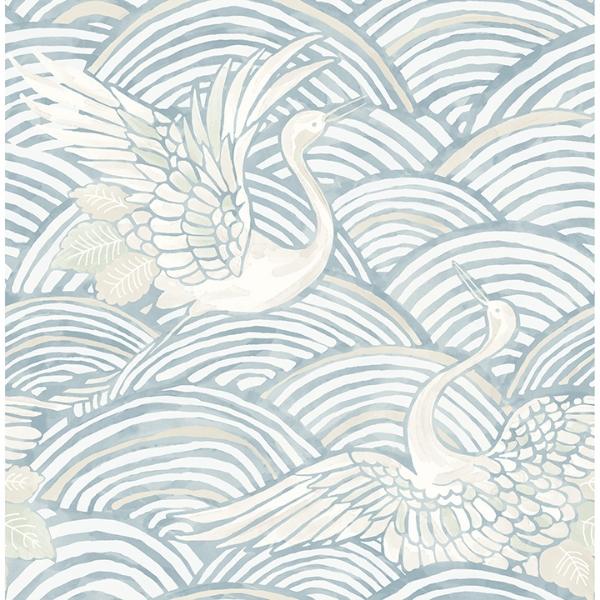 a street prints Egret Sky Blue Tidal Dance Wallpaper