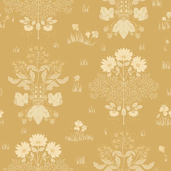 a street prints Elda Gold Delicate Daisies Wallpaper