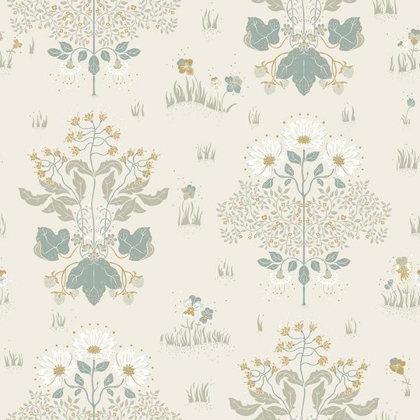 a street prints Elda Light Blue Delicate Daisies Wallpaper