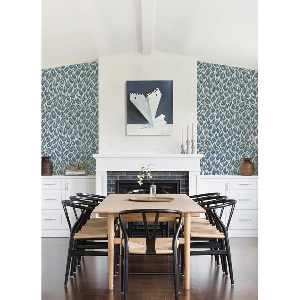 A Street Prints Electra Blue Leopard Spot String Wallpaper