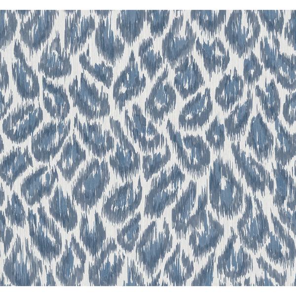 a street prints Electra Blue Leopard Spot String Wallpaper