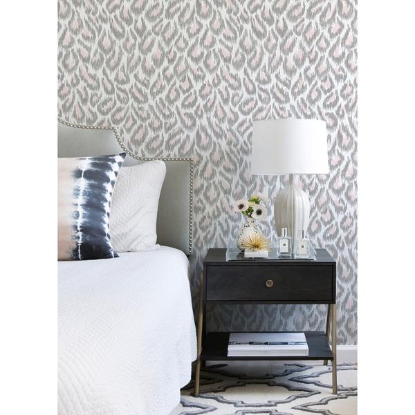 A Street Prints Electra Blush Leopard Spot String Wallpaper