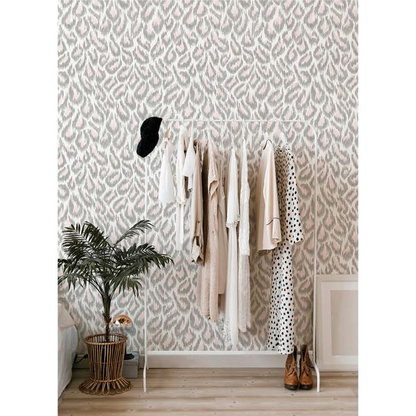 A Street Prints Electra Blush Leopard Spot String Wallpaper