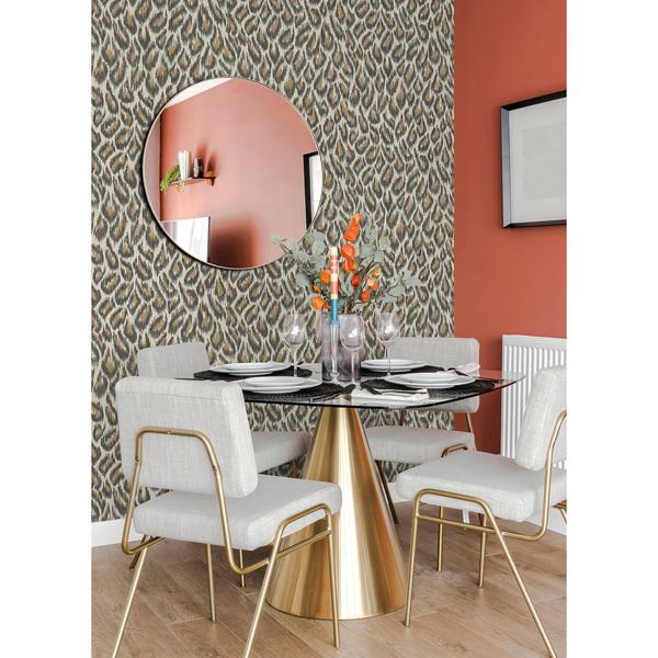 A Street Prints Electra Bronze Leopard Spot String Wallpaper