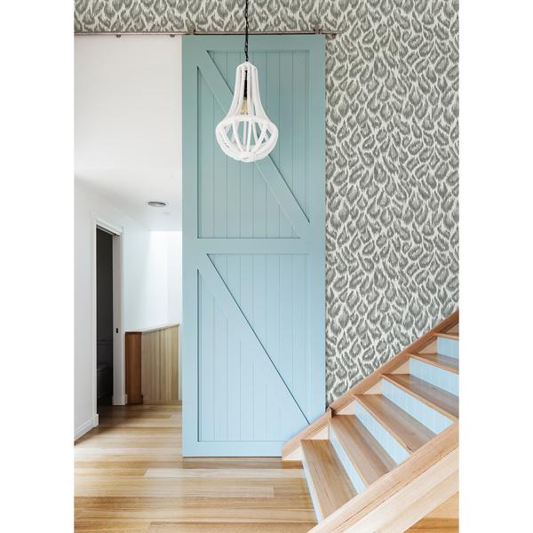 A Street Prints Electra Grey Leopard Spot String Wallpaper