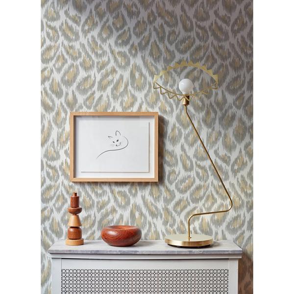 A Street Prints Electra Wheat Leopard Spot String Wallpaper