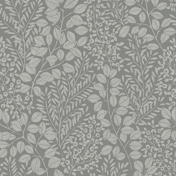 a street prints Elin Charcoal Berry Botanical Wallpaper