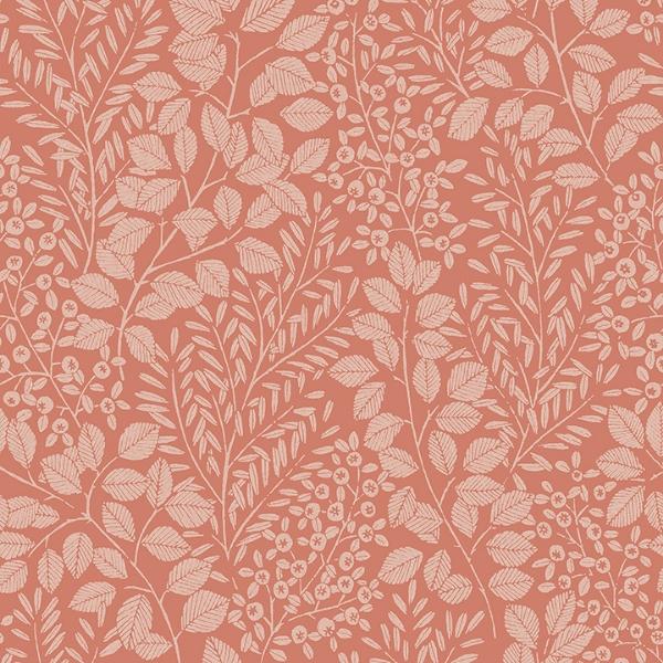 a street prints Elin Coral Berry Botanical Wallpaper