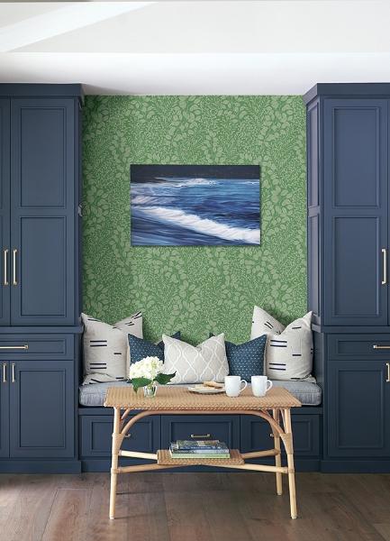 A Street Prints Elin Green Berry Botanical Wallpaper