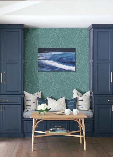 A Street Prints Elin Sky Blue Berry Botanical Wallpaper