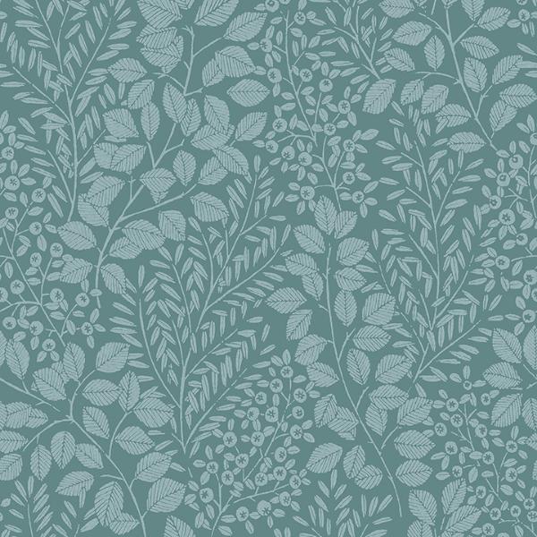 a street prints Elin Sky Blue Berry Botanical Wallpaper