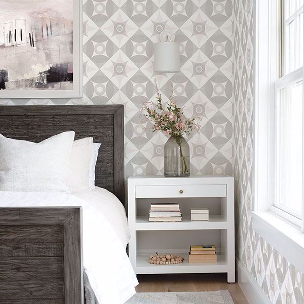 A Street Prints Ellis Light Brown Geometric Wallpaper
