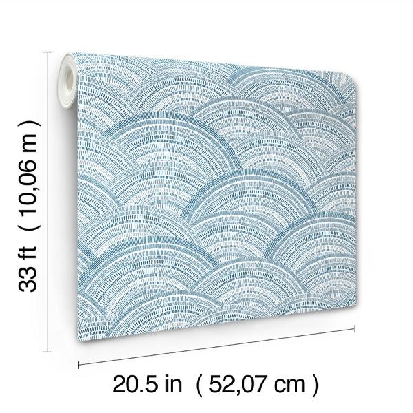 A Street Prints Encircle Indigo Geometric Wallpaper