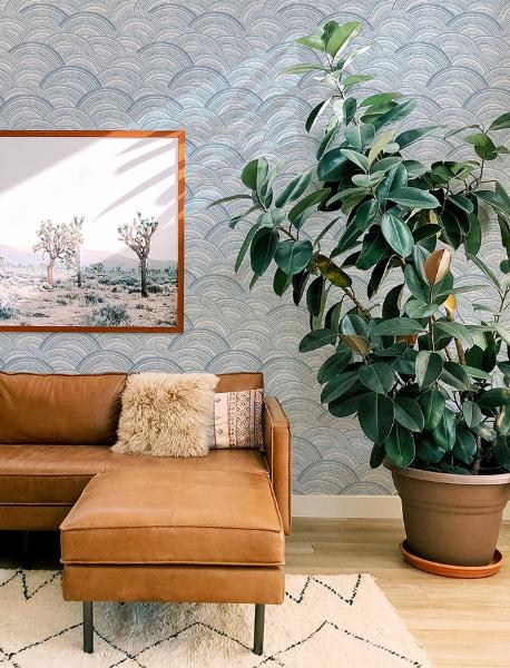 A Street Prints Encircle Indigo Geometric Wallpaper