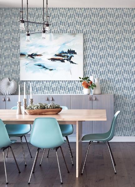 A Street Prints Erik Blue Building Blocks Wallpaper