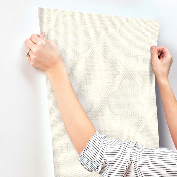 A Street Prints Ernest Yellow Quilted Quatrefoil Wallpaper