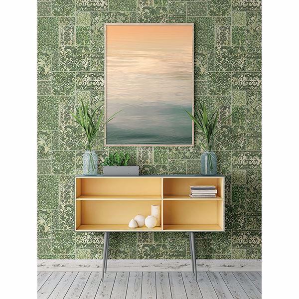 A Street Prints Esma Green Vintage Carpet Wallpaper