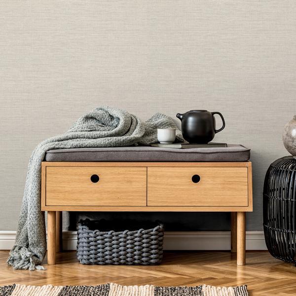 A Street Prints Essence Cream Linen Texture Wallpaper