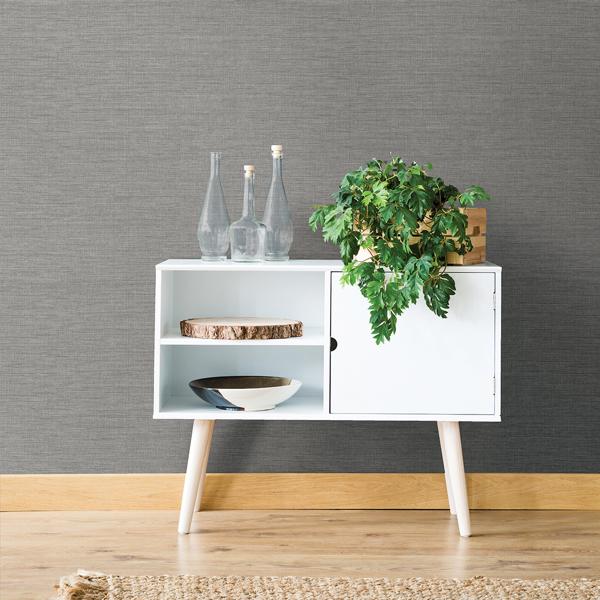 A Street Prints Essence Grey Linen Texture Wallpaper