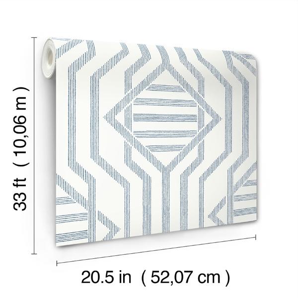 A Street Prints Essex Dark Blue Geometric Wallpaper