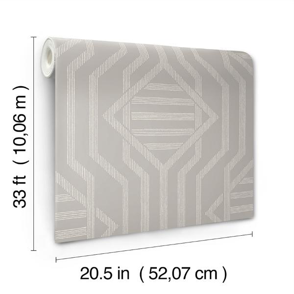 A Street Prints Essex Light Grey Geometric Wallpaper