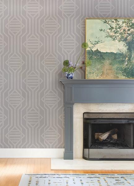 A Street Prints Essex Light Grey Geometric Wallpaper