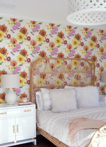 A Street Prints Essie Yellow Painterly Floral Wallpaper