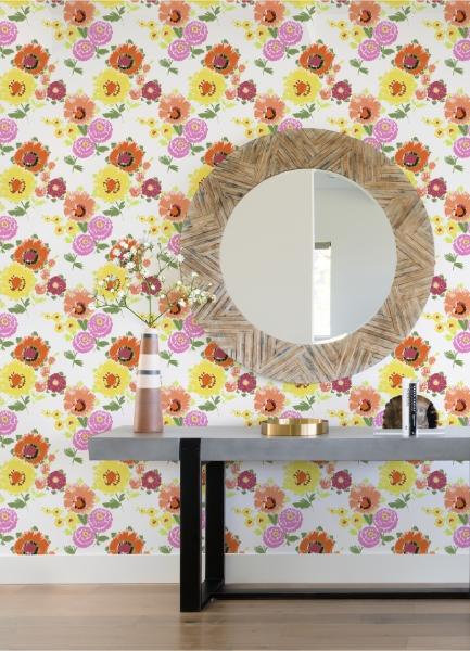 A Street Prints Essie Yellow Painterly Floral Wallpaper