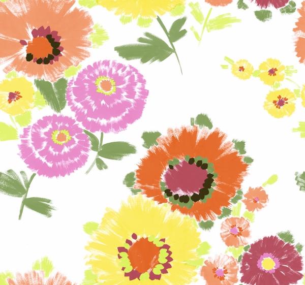 a street prints Essie Yellow Painterly Floral Wallpaper