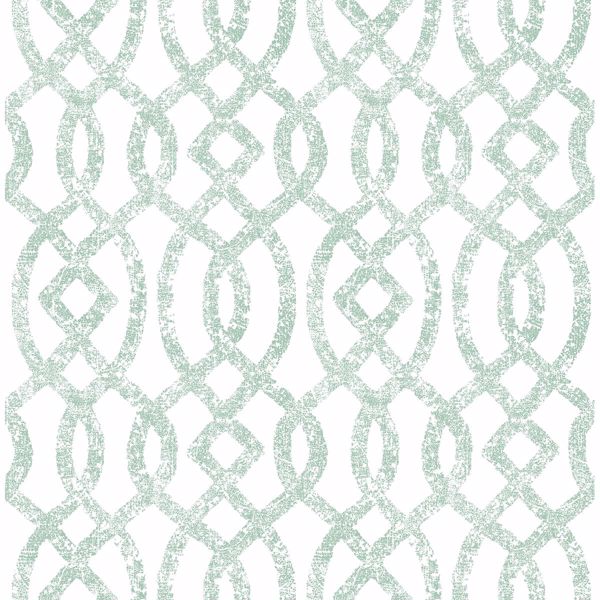 a street prints Ethereal Sea Green Trellis Wallpaper