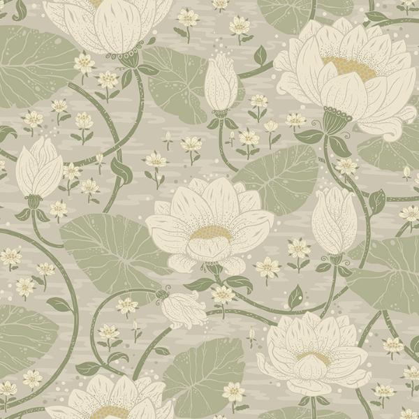 a street prints Eva Light Grey Lotus Dreams Wallpaper