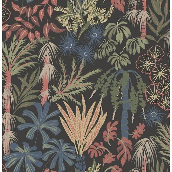a street prints Everglades Black Botanical Wallpaper