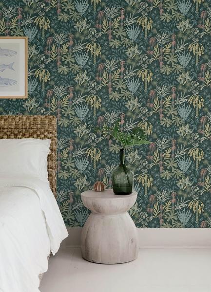 A Street Prints Everglades Dark Green Botanical Wallpaper