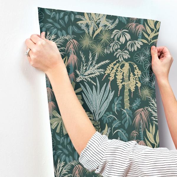 A Street Prints Everglades Dark Green Botanical Wallpaper