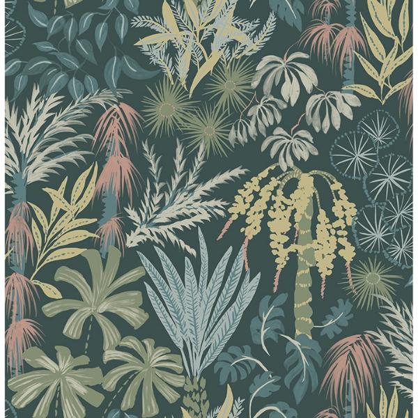 a street prints Everglades Dark Green Botanical Wallpaper
