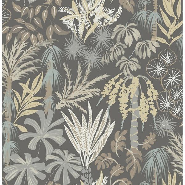 a street prints Everglades Grey Botanical Wallpaper