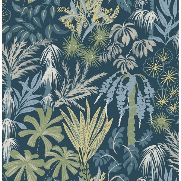 a street prints Everglades Teal Botanical Wallpaper