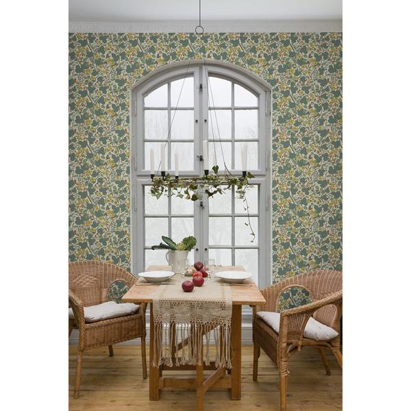 A Street Prints Ewald Turquoise Garden Vines Wallpaper