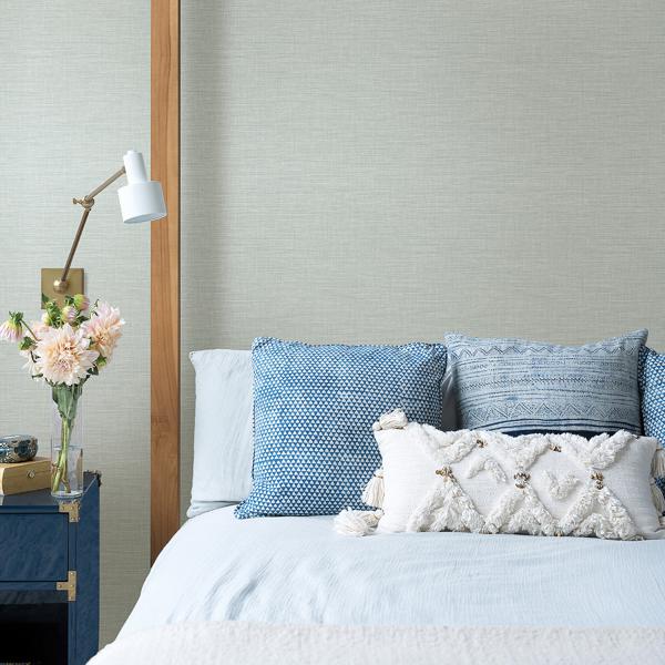 A Street Prints Exhale Blue Woven Texture Wallpaper