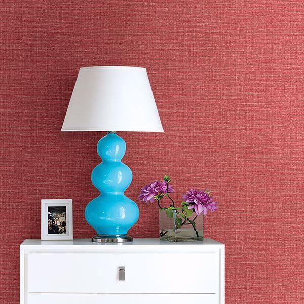 A Street Prints Exhale Coral Faux Grasscloth Wallpaper