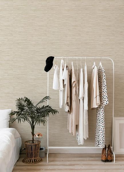 A Street Prints Exhale Dove Woven Faux Grasscloth Wallpaper