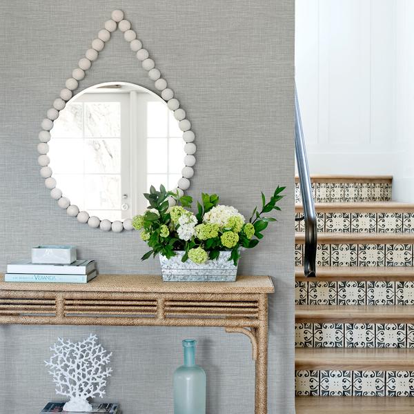 A Street Prints Exhale Grey Woven Texture Wallpaper
