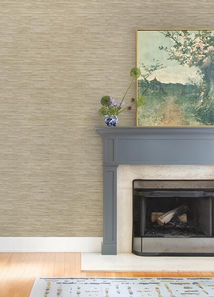 A Street Prints Exhale Light Brown Woven Faux Grasscloth Wallpaper